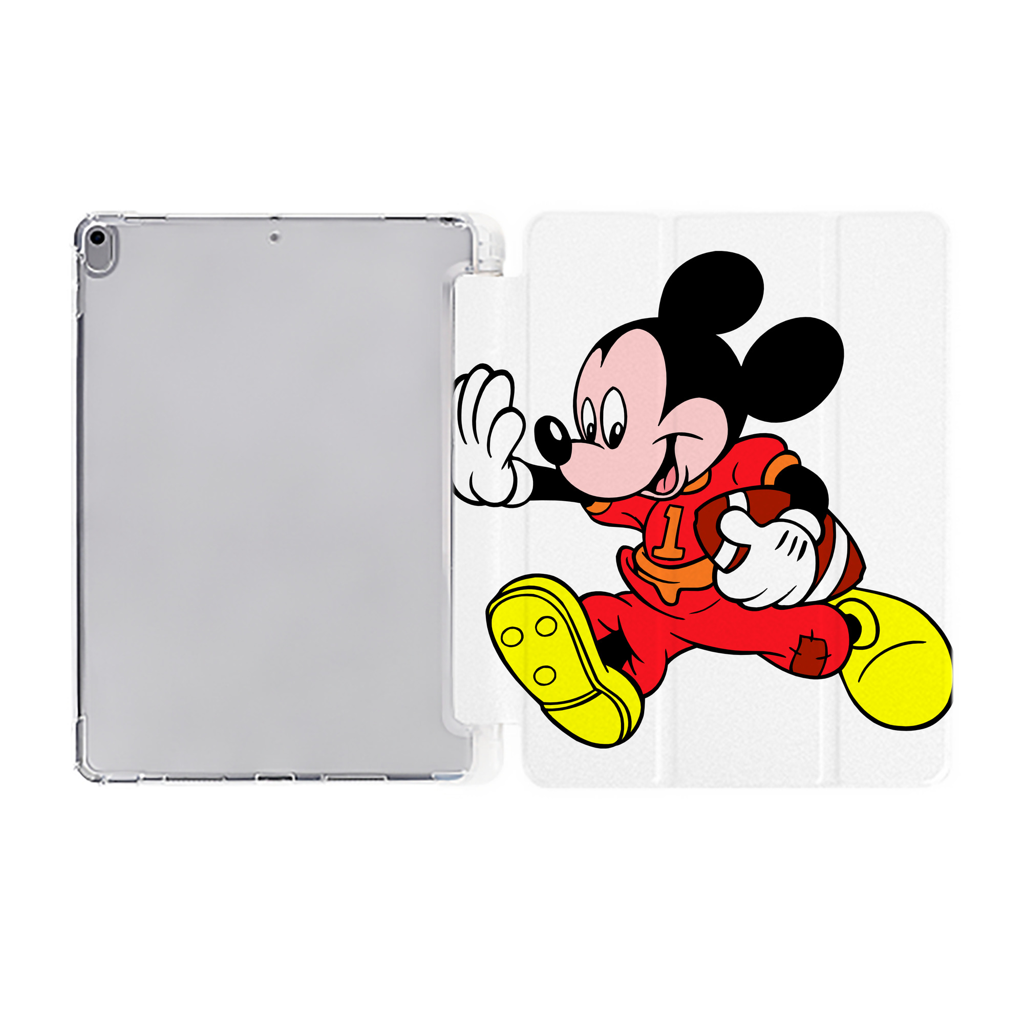 （画像用） ミッキーマウス Mickey Mouse IPad ケース ペン収納付き 三つ折りスタンド PUレザー×シリコン 対応機種9.5/10.5/10.9インチ